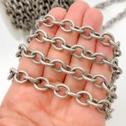 Oxidized Sterling Silver Thick Oval Link Chain
